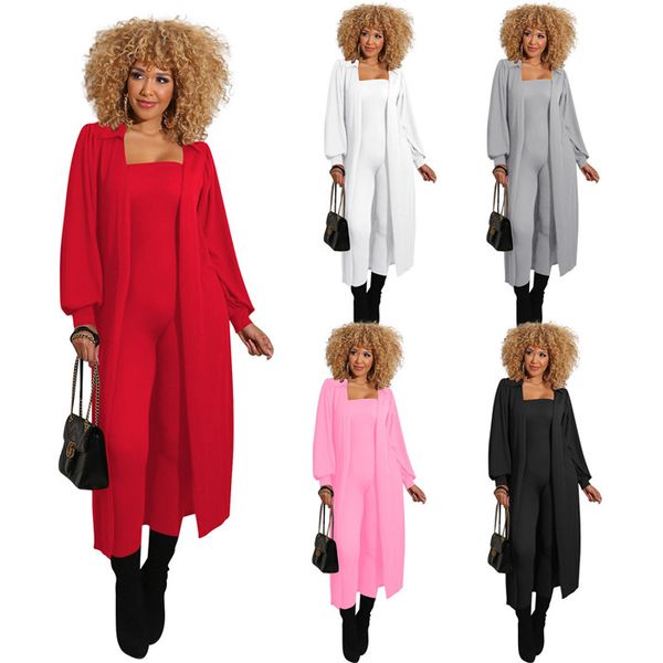 high elasticity womens two piece outfit sets solid color long sleeve threaded cloak jacket slim women jumpsuits suits, White
high elasticity womens two piece outfit sets solid color long sleeve threaded cloak jacket slim women jumpsuits suits, White