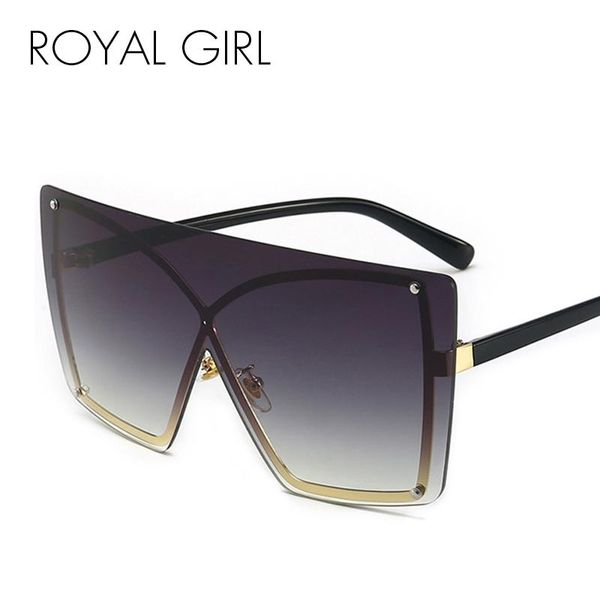 sunglasses royal girl oversized rimless square women brand designer one piece sun glasses female flat gradient eyewear ss625, White;black 
sunglasses royal girl oversized rimless square women brand designer one piece sun glasses female flat gradient eyewear ss625, White;black
