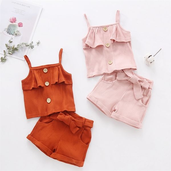 baby girls clothes set summer solid ruffles button suspender vest +shorts toddler baby girls ruffles outfits set y200803, White
baby girls clothes set summer solid ruffles button suspender vest +shorts toddler baby girls ruffles outfits set y200803, White