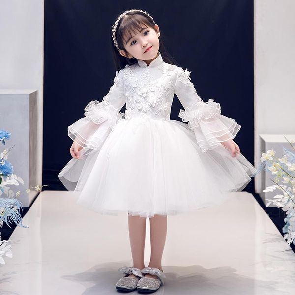 white appliques flower girl dress turtleneck beadings ball gown knee length robe for birthday party, Red;yellow
white appliques flower girl dress turtleneck beadings ball gown knee length robe for birthday party, Red;yellow
