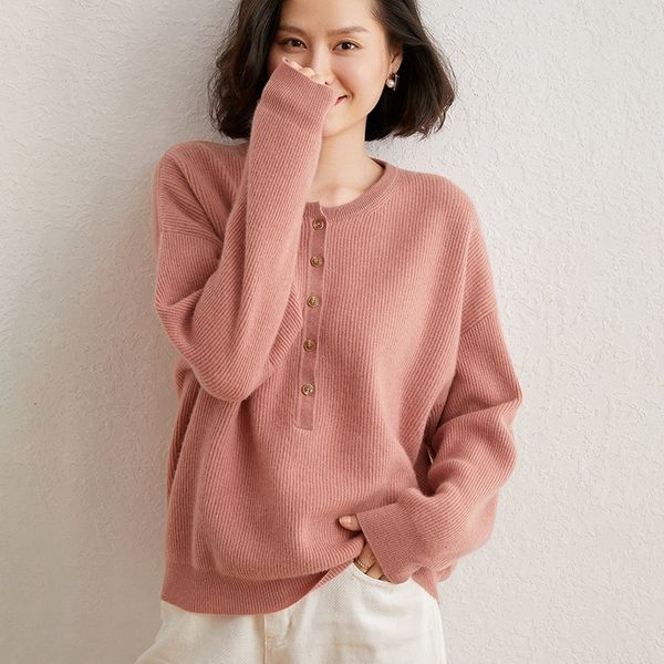 2021 new grade 110cm for bust loose sweaters woman oneck with button fashion pullovers 100% pashmina knitted jumpers ladies cashmere hzs, White;black
2021 new grade 110cm for bust loose sweaters woman oneck with button fashion pullovers 100% pashmina knitted jumpers ladies cashmere hzs, White;black