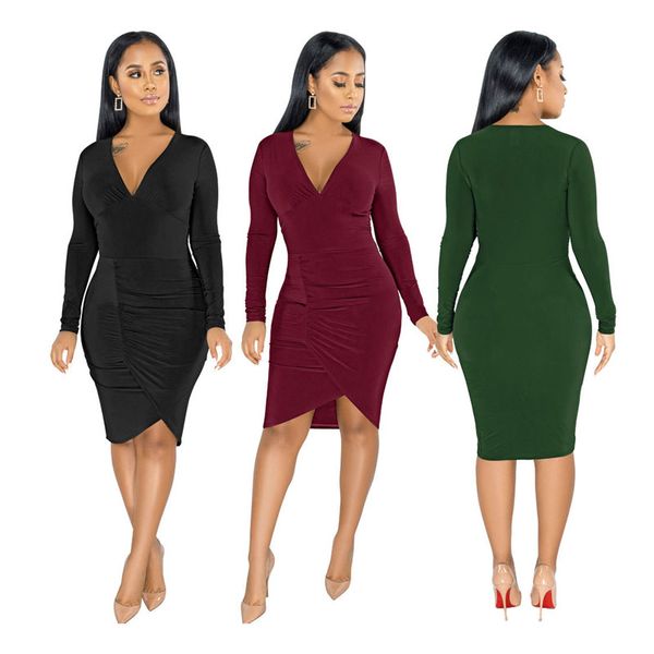 wholesale custom net red women's v-neck fold irregular dress, White;black
wholesale custom net red women's v-neck fold irregular dress, White;black