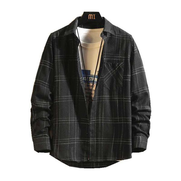 men's dress shirts shirt 2021 casual pure cotton plaid fashion long sleeve male soft comfort clothing, White;black
men's dress shirts shirt 2021 casual pure cotton plaid fashion long sleeve male soft comfort clothing, White;black