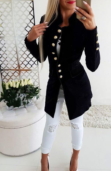 long sleeved breasted slim new jacket 2021 popular button cardigan four color pure black red gray blue drop shipping, Black;brown
long sleeved breasted slim new jacket 2021 popular button cardigan four color pure black red gray blue drop shipping, Black;brown