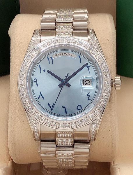 2020 41mm diamond ring stainless steel watch sapphire mirror date week men and women automatic mechanical watches, Slivery;brown
2020 41mm diamond ring stainless steel watch sapphire mirror date week men and women automatic mechanical watches, Slivery;brown