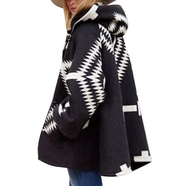 geomrtriic printed women coats long sleeve hooded baggy coats winter warmer casual poncho jacket ladies outwear plus size, Black;brown
geomrtriic printed women coats long sleeve hooded baggy coats winter warmer casual poncho jacket ladies outwear plus size, Black;brown
