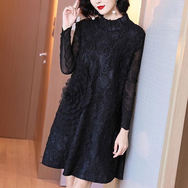 elegant dress mother autumn winter 2020 new women's fashion big size black long sleeves pleated dress, Black;gray
elegant dress mother autumn winter 2020 new women's fashion big size black long sleeves pleated dress, Black;gray