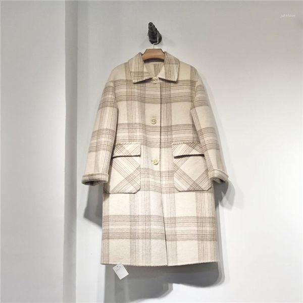 cashmere wool coat 2020 autumn and winter new double-sided woolen cloth korean style custom fabric plaid fresh mid-length a1911, Black
cashmere wool coat 2020 autumn and winter new double-sided woolen cloth korean style custom fabric plaid fresh mid-length a1911, Black