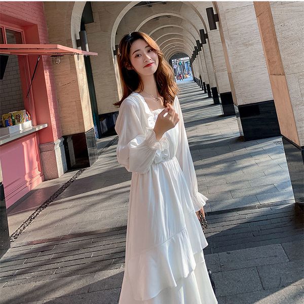 2021 new white long elegant dress wedding party one-piece lady casual ruffles new korean fashion clothing autumn women 1spn, Black;gray
2021 new white long elegant dress wedding party one-piece lady casual ruffles new korean fashion clothing autumn women 1spn, Black;gray