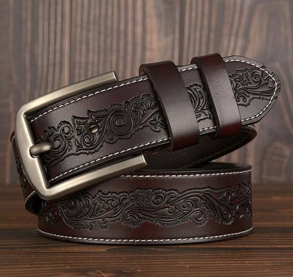 2021 new carved craft men's belt real cowhide personality casual jeans belt fashion men's leather business belt, Black;brown
2021 new carved craft men's belt real cowhide personality casual jeans belt fashion men's leather business belt, Black;brown