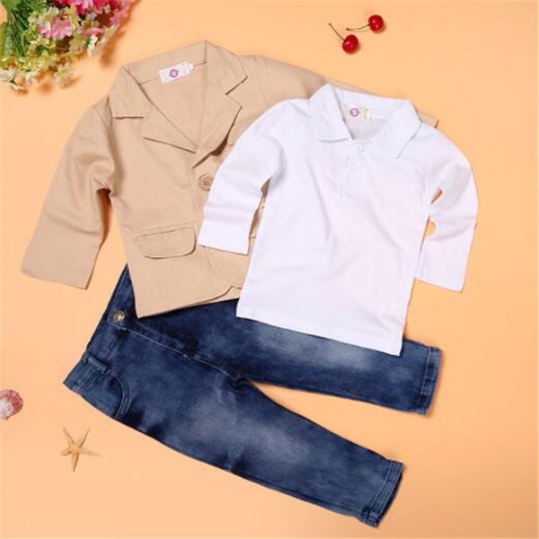designer childrens clothing set spring autumn boys gentleman t-shirt jackets jeans 3pcs suit outfit kids baby boys clothes, White
designer childrens clothing set spring autumn boys gentleman t-shirt jackets jeans 3pcs suit outfit kids baby boys clothes, White