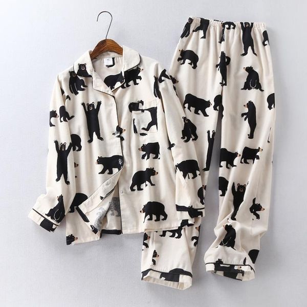 lovers cute white bear cotton pajama sets casual loose long sleeve shirt pants 2pcs couple suit spring sleepwear homewear y200425, Black;red
lovers cute white bear cotton pajama sets casual loose long sleeve shirt pants 2pcs couple suit spring sleepwear homewear y200425, Black;red