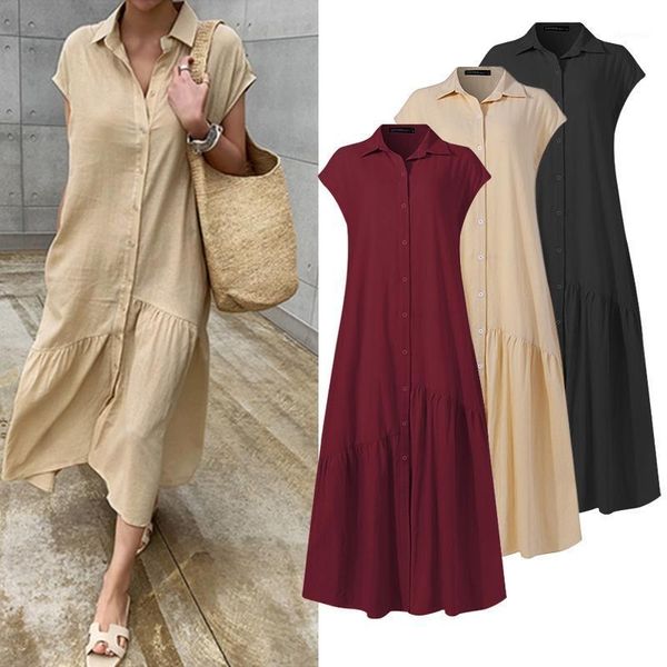 solid ruffles sundress zanzea kaftan cotton casual robe sleeveless dress summer women long maxi buttons vestidos plus size 5xl1, Black;gray
solid ruffles sundress zanzea kaftan cotton casual robe sleeveless dress summer women long maxi buttons vestidos plus size 5xl1, Black;gray