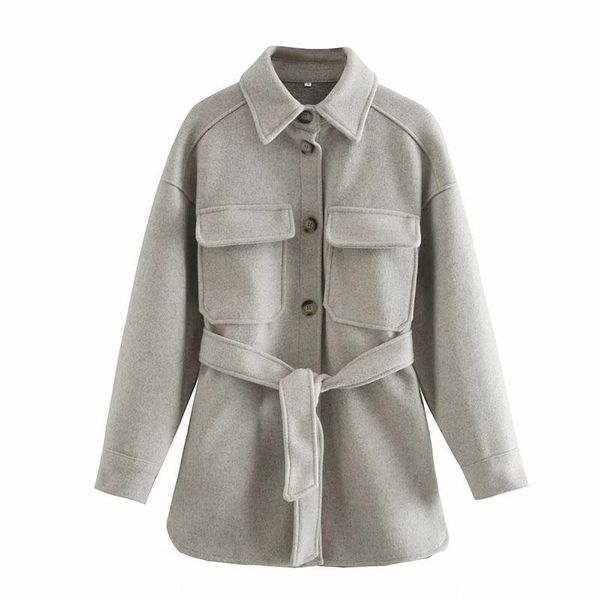 women's wool & blends women 2021 retro fashion chest pocket has a belt overcoat female lapel collar long sleeve coat chic top, Black
women's wool & blends women 2021 retro fashion chest pocket has a belt overcoat female lapel collar long sleeve coat chic top, Black