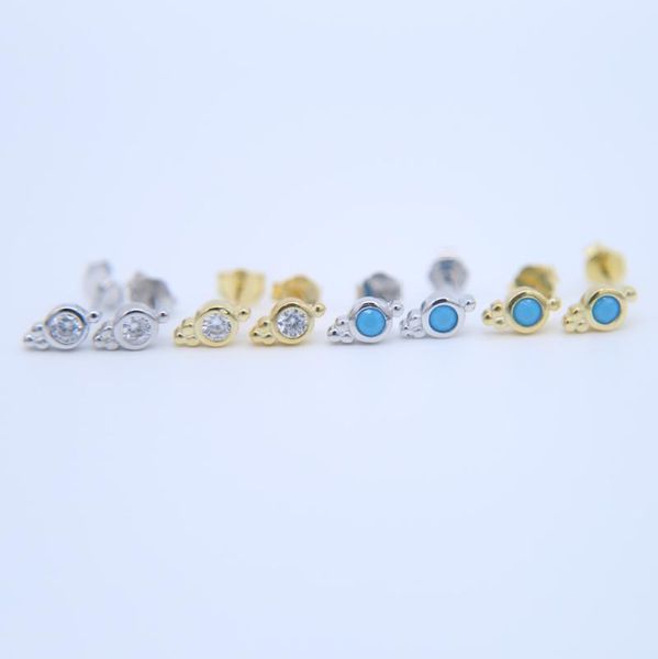 100% 925 sterling silver minimal delicate jewelry bezel set white cz blue turquoise small cute silver earring, Golden;silver
100% 925 sterling silver minimal delicate jewelry bezel set white cz blue turquoise small cute silver earring, Golden;silver