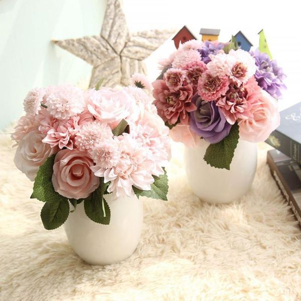 1 bunch rose dahlia artificial flowers silk real touch fake flower bridal bouquet for wedding home decoration garden decor flora
1 bunch rose dahlia artificial flowers silk real touch fake flower bridal bouquet for wedding home decoration garden decor flora