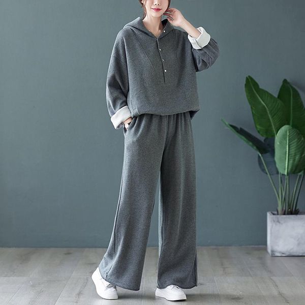 gray fashion two-piece suit women's autumn spring loose casual hooded sweatshirt + wide-leg pants outfit tracksuit set 2021
gray fashion two-piece suit women's autumn spring loose casual hooded sweatshirt + wide-leg pants outfit tracksuit set 2021
