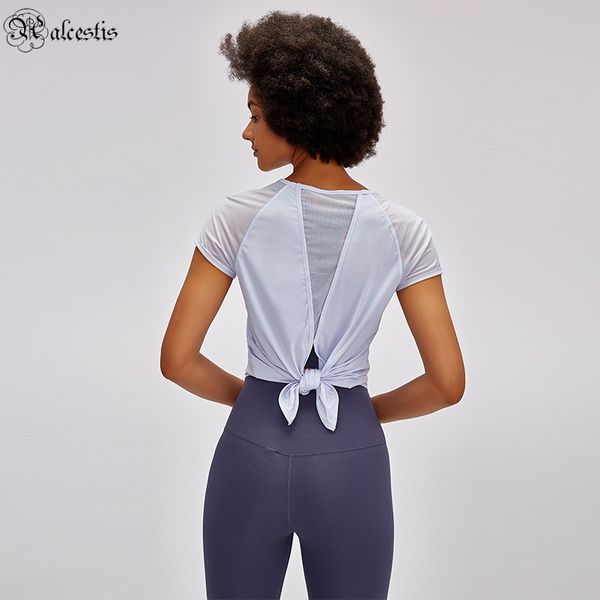 summer solid color back waist tie yoga short-sleeved t-shirt lightweight breathable moisture wicking sports fitness top, White;red
summer solid color back waist tie yoga short-sleeved t-shirt lightweight breathable moisture wicking sports fitness top, White;red