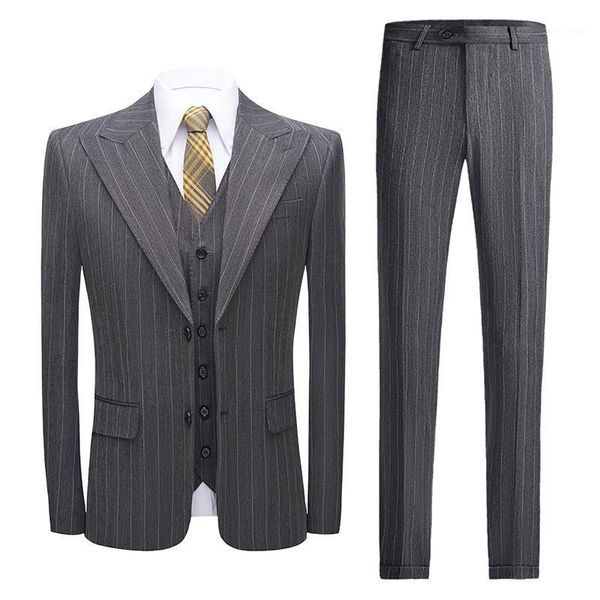 gray striped suits, men's fashion brand, formal men's suits, 3-piece wedding dresses, groom tuxedo, slim-fit prom1, White;black
gray striped suits, men's fashion brand, formal men's suits, 3-piece wedding dresses, groom tuxedo, slim-fit prom1, White;black