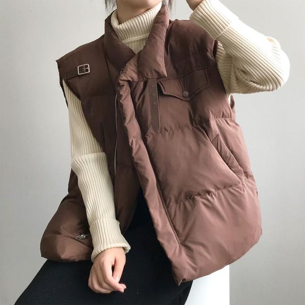 women's vests women winter vest coat stand collar chic loose style warm chaleco mujer gilet casaco feminino, Black;white
women's vests women winter vest coat stand collar chic loose style warm chaleco mujer gilet casaco feminino, Black;white