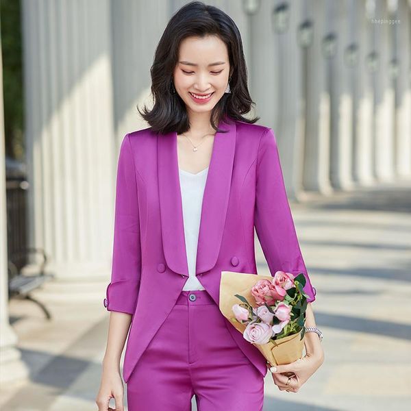 women's two piece pants ladies office elegant purple formal women business suits professional 2021 spring summer blazers work wear trou, White
women's two piece pants ladies office elegant purple formal women business suits professional 2021 spring summer blazers work wear trou, White