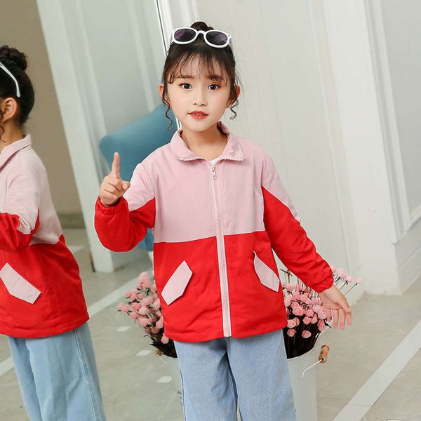 coat autumn casual new korean girls' color matching zipper et children's lapel top, Black
coat autumn casual new korean girls' color matching zipper et children's lapel top, Black