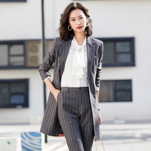 large size women's s-4xl 2021 new temperament striped mid-length jacket professional wear women slim pants 2-piece set1, White
large size women's s-4xl 2021 new temperament striped mid-length jacket professional wear women slim pants 2-piece set1, White