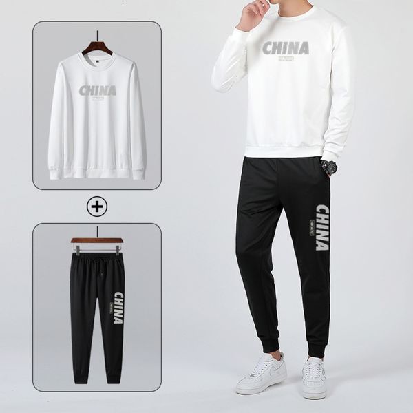 and autumn men's round neck spring sweater suit casual sportswear china reflective printing fashion trend, Gray
and autumn men's round neck spring sweater suit casual sportswear china reflective printing fashion trend, Gray