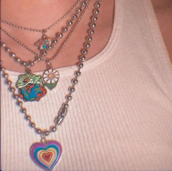chains vintage heart colorful butterfly pendant necklace for women girl harajuku 90s animal cartoon choker trendy jewelry, Silver
chains vintage heart colorful butterfly pendant necklace for women girl harajuku 90s animal cartoon choker trendy jewelry, Silver