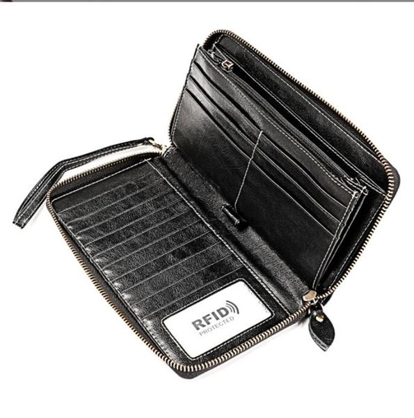 women's rfid money clips anti-degaussing genuine leather ladies large capacity long leather multi-card card zipper wallet female handba, Black
women's rfid money clips anti-degaussing genuine leather ladies large capacity long leather multi-card card zipper wallet female handba, Black