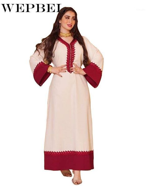 wepbel muslim fashion long sleeve v-neck arabic dress women's casual dubai stitching loose robe1, Red
wepbel muslim fashion long sleeve v-neck arabic dress women's casual dubai stitching loose robe1, Red