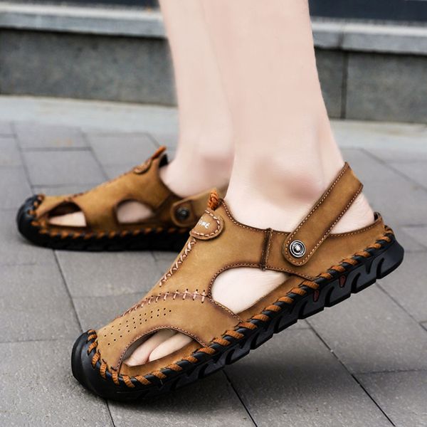 men sandals summer beach classic hollow breathable soft outdoor slippers luxury leather big size 47 48, Black
men sandals summer beach classic hollow breathable soft outdoor slippers luxury leather big size 47 48, Black