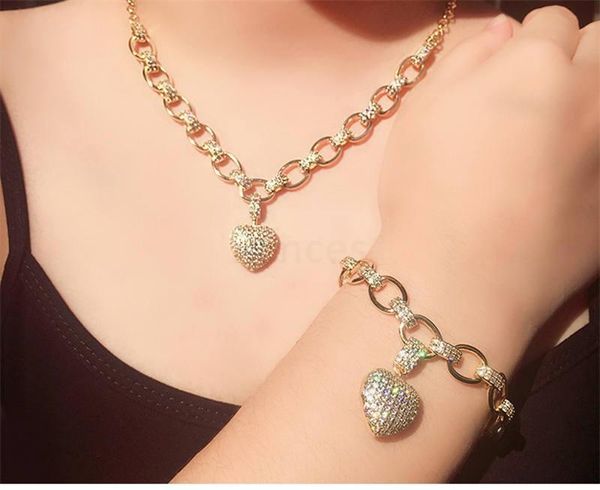 chains heart choker necklace zircon stone gold color love chain silver women charms jewelry gift
chains heart choker necklace zircon stone gold color love chain silver women charms jewelry gift