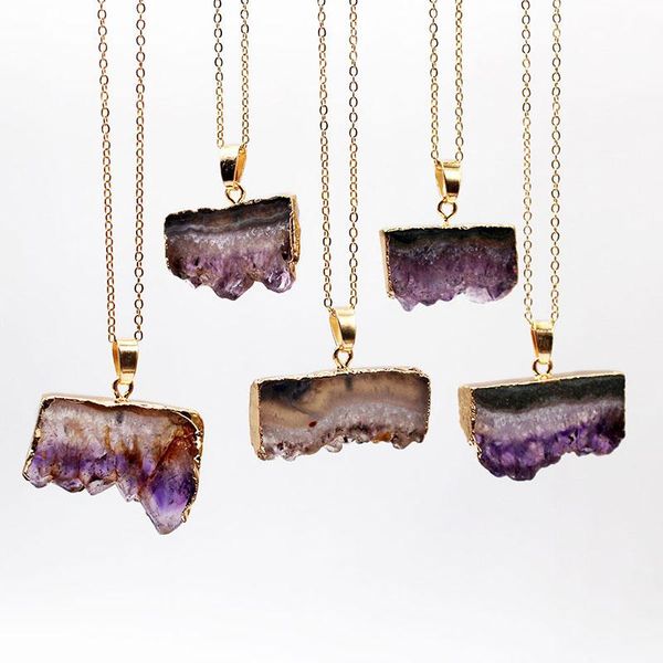 chains irregular natural stone pendant necklace brazil purple healing crystal 1pcs, Silver
chains irregular natural stone pendant necklace brazil purple healing crystal 1pcs, Silver