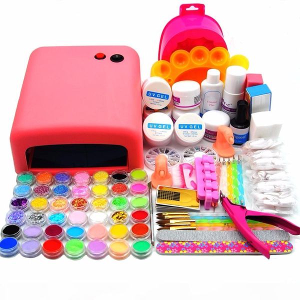 wholesale- 36w pink uv lamp acrylic uv gel set acrylic powder liquid nail glitter uv primer nail crystal brush buffer manicure tools kit
wholesale- 36w pink uv lamp acrylic uv gel set acrylic powder liquid nail glitter uv primer nail crystal brush buffer manicure tools kit