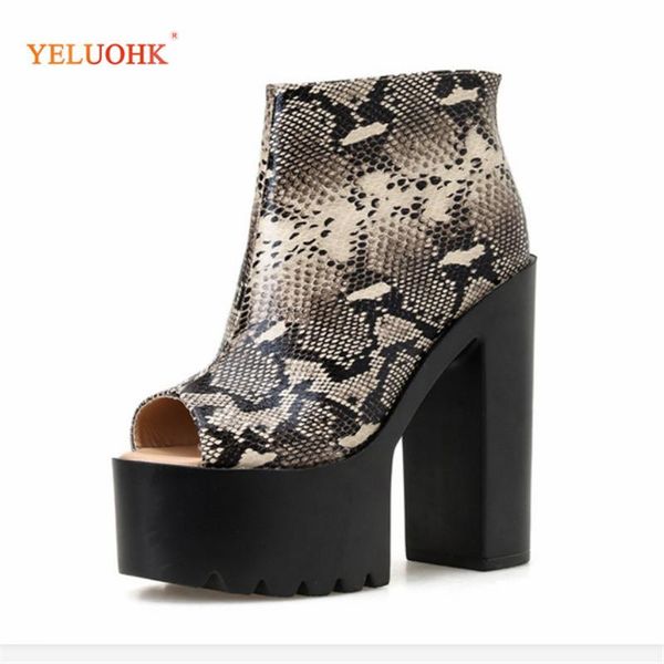 extremly high heels 14cm ankle boots platform 5.5cm women autumn boots back zipper snake style ladies open toe 34-39, Black
extremly high heels 14cm ankle boots platform 5.5cm women autumn boots back zipper snake style ladies open toe 34-39, Black