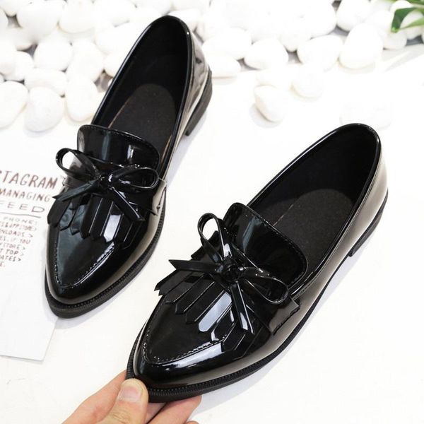 2020 brand shoes woman casual tassel bow pointed toe black oxford shoes for women flats comfortable slip on women q7619
2020 brand shoes woman casual tassel bow pointed toe black oxford shoes for women flats comfortable slip on women q7619