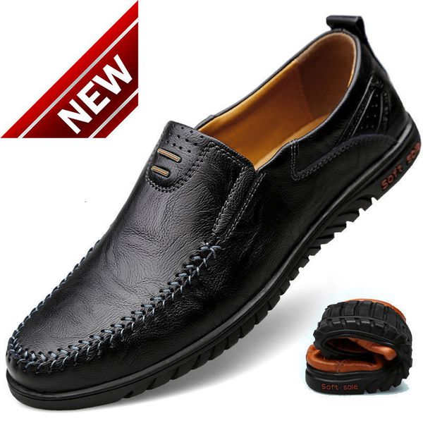 2021 new real casual leather manual breathable dad's soft bottom bean men's shoes, Black
2021 new real casual leather manual breathable dad's soft bottom bean men's shoes, Black