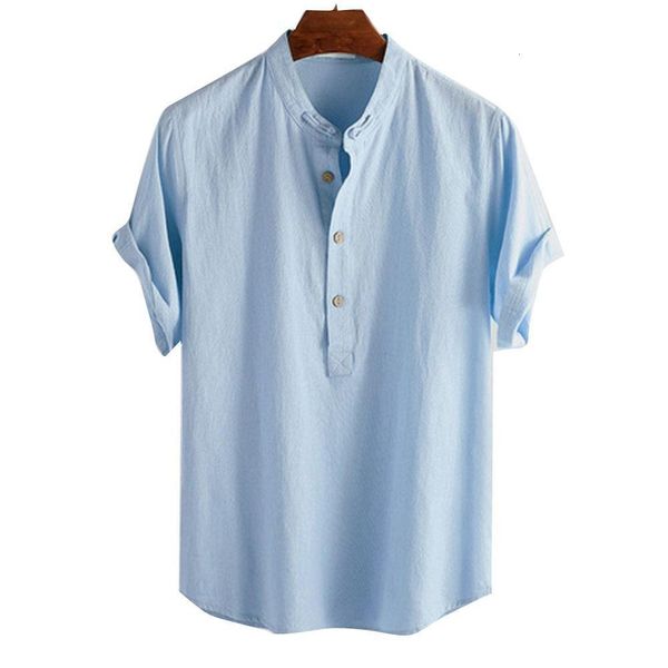2020 summer new men solid color shirt stand collar button short sleeved shirts slim fit soft cotton breathable casual shirt, White;black
2020 summer new men solid color shirt stand collar button short sleeved shirts slim fit soft cotton breathable casual shirt, White;black