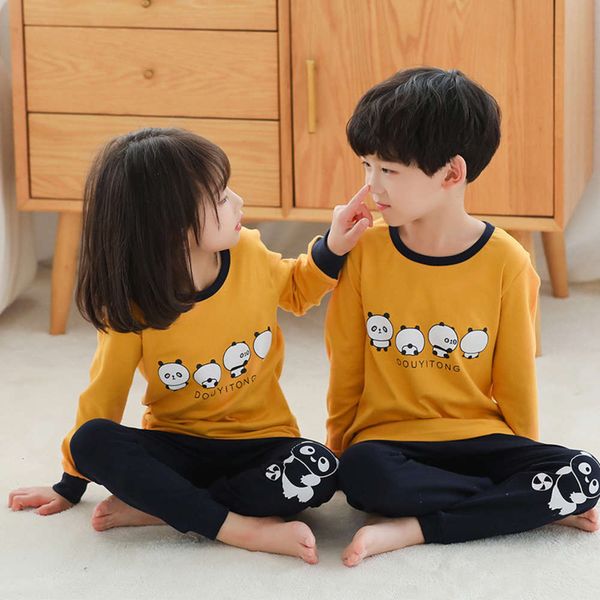 autumn pure children's spring winter thin and clothing girls' home cloth boys' cotton baby pajamas vi80, Blue;red