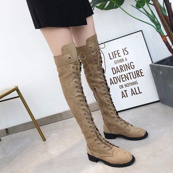 boots vanmie women winter women's thigh high fashion over the knee flats heels lace up plus size 43, Black
boots vanmie women winter women's thigh high fashion over the knee flats heels lace up plus size 43, Black