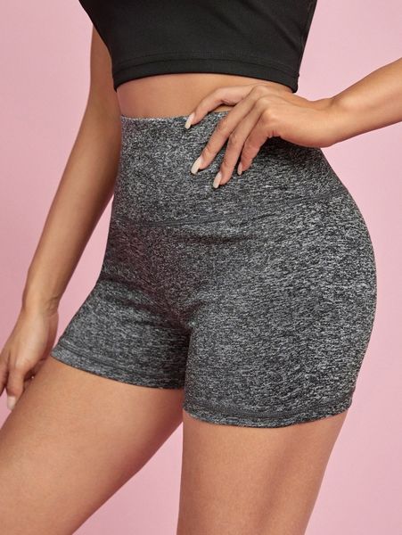 marled high waist leggings u7dc#, Black