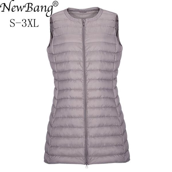 newbang brand women's long vest ultra light down vests female down coat long slim sleeveless two-way zipper jacket, Black;white
newbang brand women's long vest ultra light down vests female down coat long slim sleeveless two-way zipper jacket, Black;white