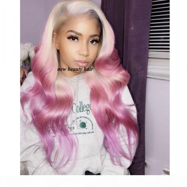 new cosplay style blonde roots pink brazilian lace front wigs synthetic with baby hair body wave pre plucked ombre lace wig for women, Black
new cosplay style blonde roots pink brazilian lace front wigs synthetic with baby hair body wave pre plucked ombre lace wig for women, Black