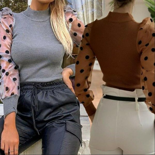 womens sheer mesh see through blouse 2021 new fashion elegant slim polka dot puff long sleeve shirt turtleneck fall blouse, White
womens sheer mesh see through blouse 2021 new fashion elegant slim polka dot puff long sleeve shirt turtleneck fall blouse, White