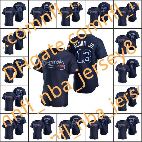 atlanta braves #13 ronald acuna jr 5 freddie an 3 dale murphy men women youth navy custom authentic 2020 alternate jersey, Blue;black
atlanta braves #13 ronald acuna jr 5 freddie an 3 dale murphy men women youth navy custom authentic 2020 alternate jersey, Blue;black