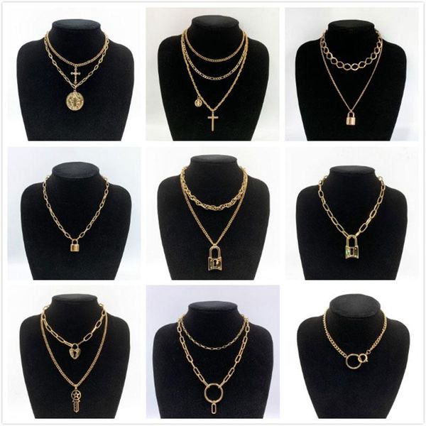20 styles gothic chain gold necklace choker collar cross lock pendant necklace women gothic emo kawaii witch rave jewelry, Silver
20 styles gothic chain gold necklace choker collar cross lock pendant necklace women gothic emo kawaii witch rave jewelry, Silver