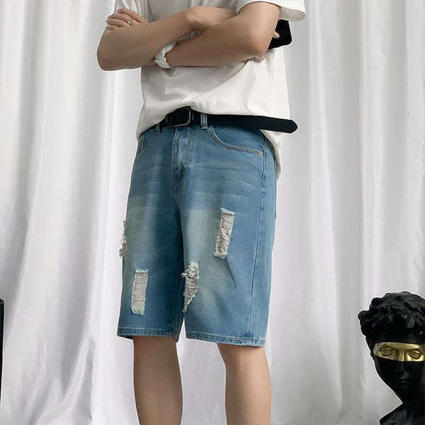 summer holed denim shorts men's fashion brand loose straight capris large casual pants, Blue
summer holed denim shorts men's fashion brand loose straight capris large casual pants, Blue