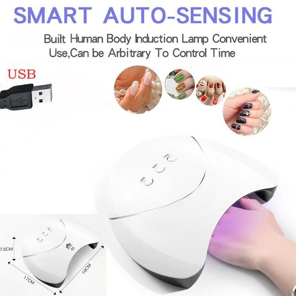 nail art equipment 36w usb led uv gel curing lamp light polish dryer machine fit gels hard drop, Silver
nail art equipment 36w usb led uv gel curing lamp light polish dryer machine fit gels hard drop, Silver
