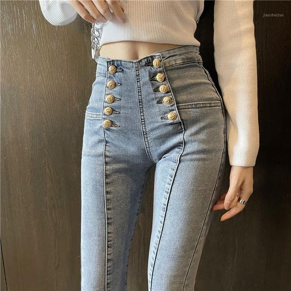 skinny jeans for women high waist elastic jeans female washed slim chic gold buttons denim pencil pants spring autumn1, Blue
skinny jeans for women high waist elastic jeans female washed slim chic gold buttons denim pencil pants spring autumn1, Blue